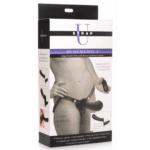 Paarvibrator – Doppeldildo mit Harness und Fernbedienung – XR Brands schwarz XR Brands