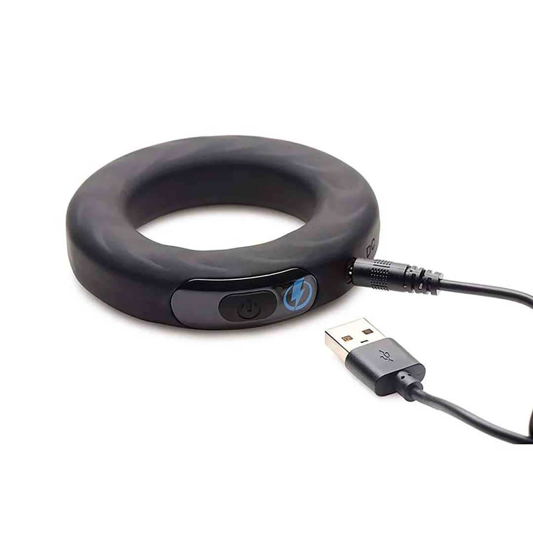 Vibrierender Cockring mit Fernbedienung – vibrierender Silikon Cockring mit E Stim und Fernbedienung – Bild 4