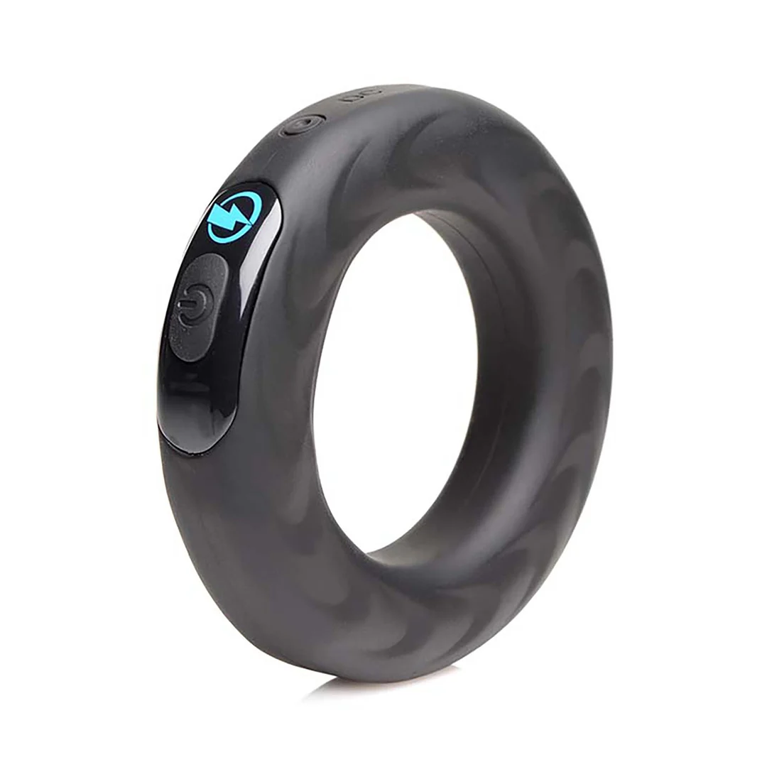 Vibrierender Cockring mit Fernbedienung – vibrierender Silikon Cockring mit E Stim und Fernbedienung – Bild 2
