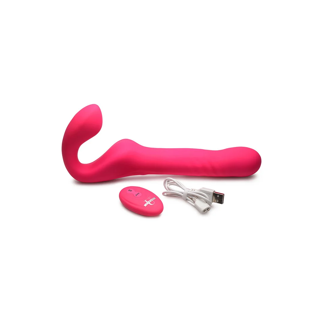 XR Brands Mighty Thrust trägerloser Strap on mit Stoßfunktion und Fernbedienung – Bild 3