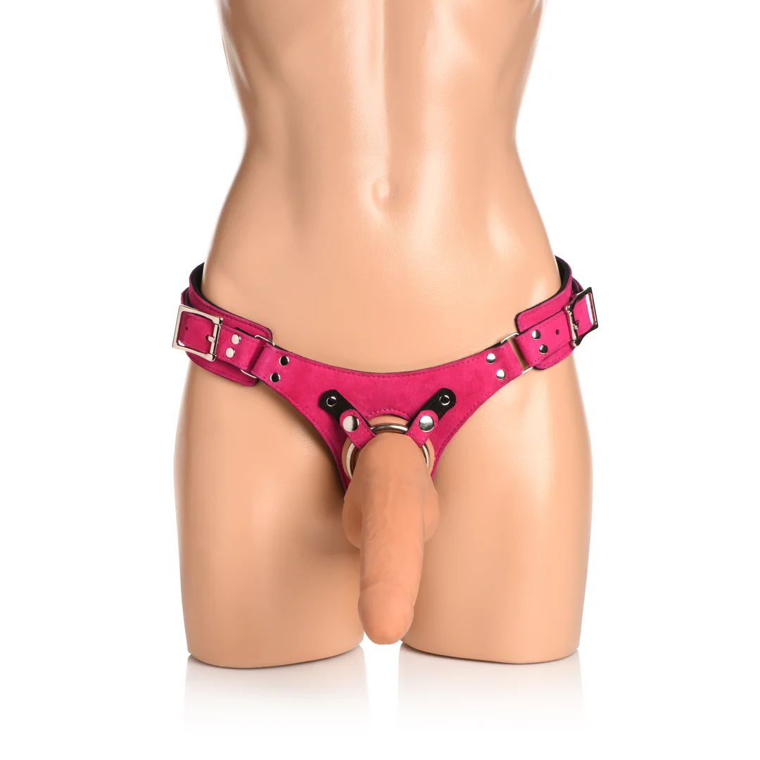 Bodice Deluxe Korsett Harness aus Leder in Rosa – Bild 5