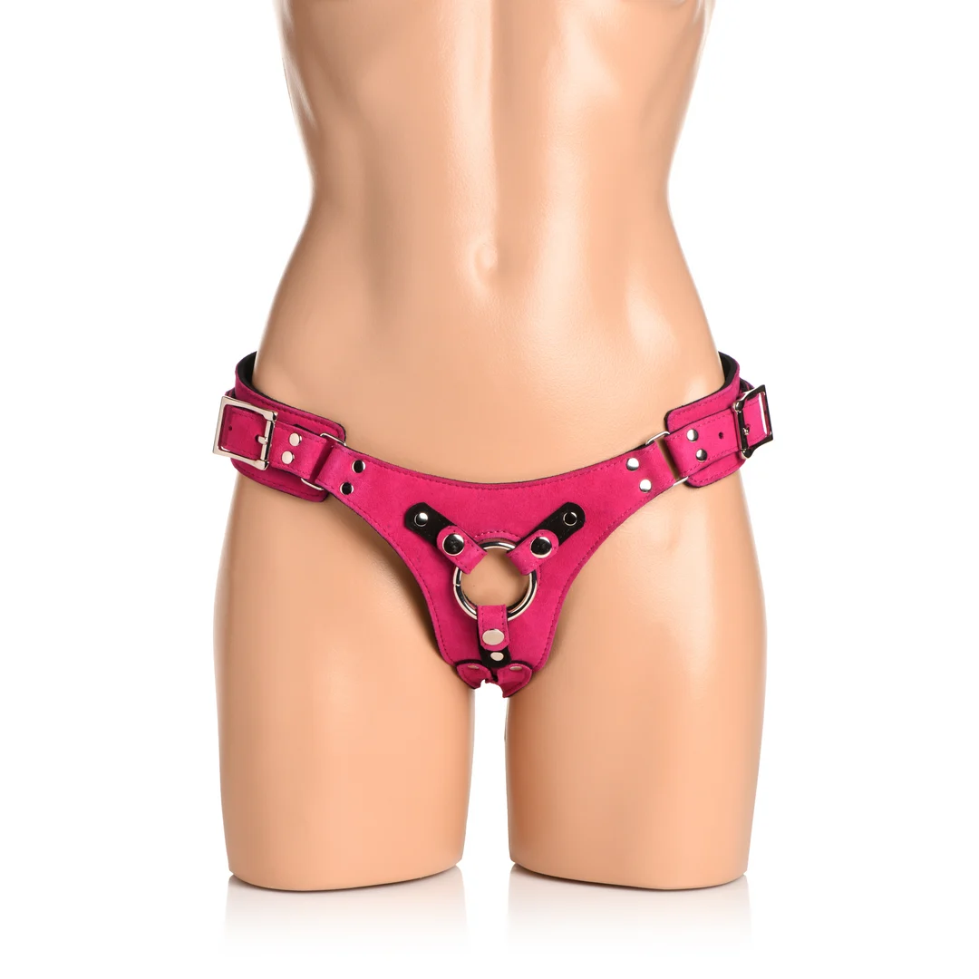 Bodice Deluxe Korsett Harness aus Leder in Rosa – Bild 3