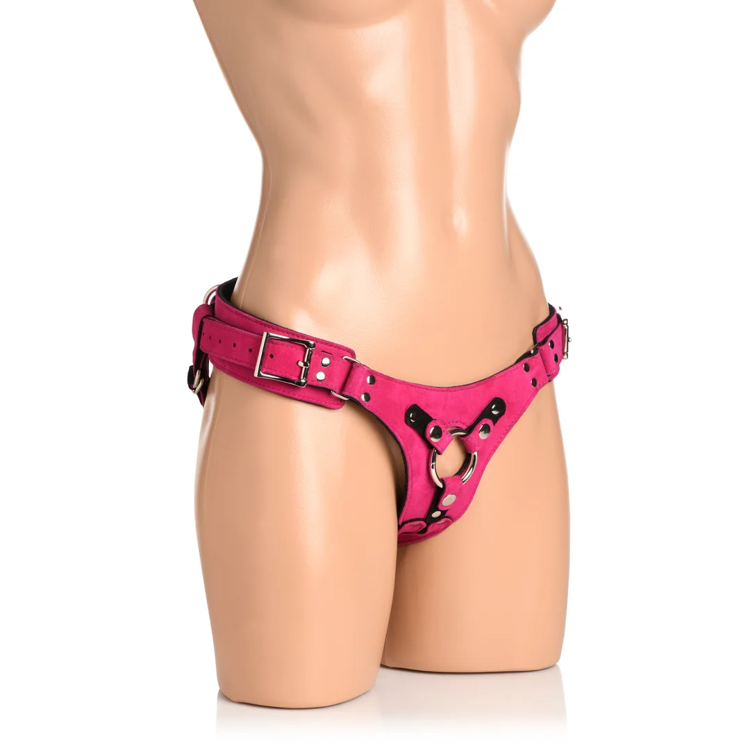 Bodice Deluxe Korsett Harness aus Leder in Rosa – Bild 4