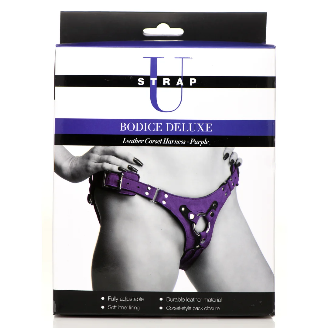 Bodice Deluxe Korsett Harness aus Leder in Rosa – Bild 8
