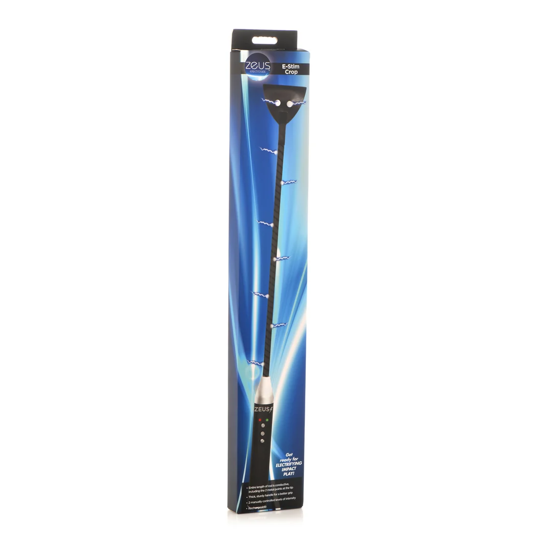 AH167-2 BDSM Crop mit sicherem Griff – E Stim Crop - Schwarz – Bild 1