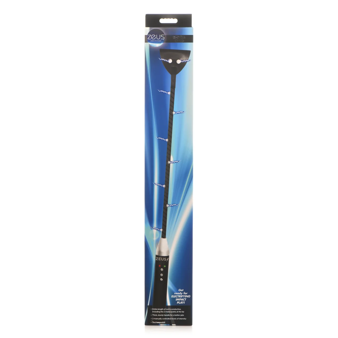 BDSM Crop mit sicherem Griff – E Stim Crop - Schwarz – Bild 2