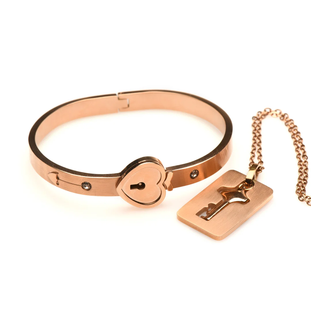 Armband mit Schlüsselanhängerkette in Roségold – Bild 3