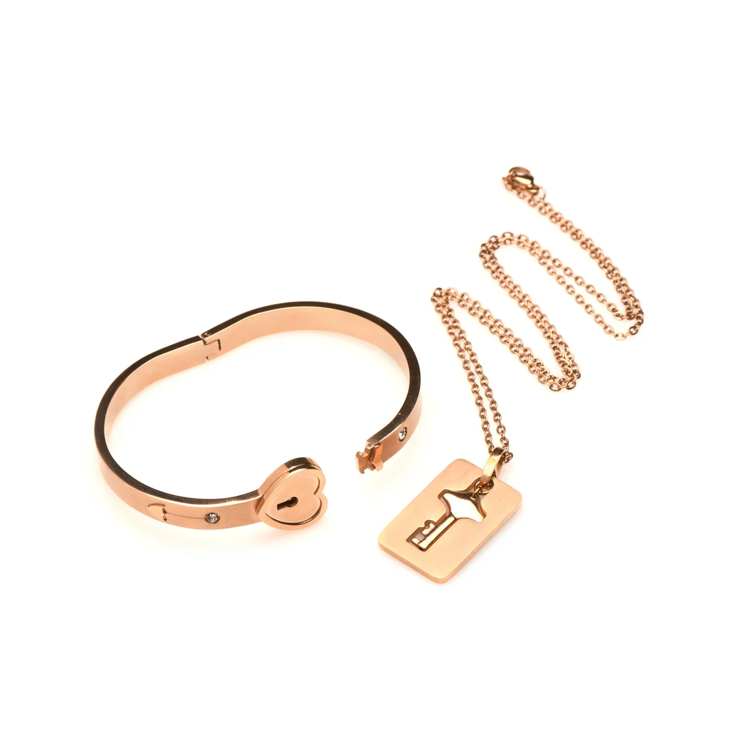 Armband mit Schlüsselanhängerkette in Roségold – Bild 5