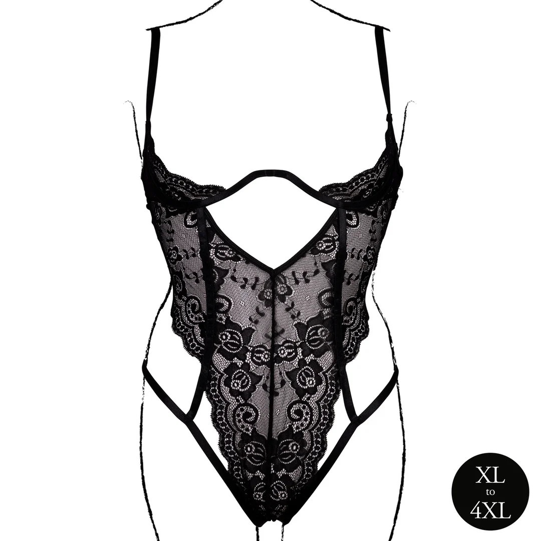 Spitzenbody mit offenen Cups für einen verführerischen, kurvigen Look – Le Desir – Bild 4