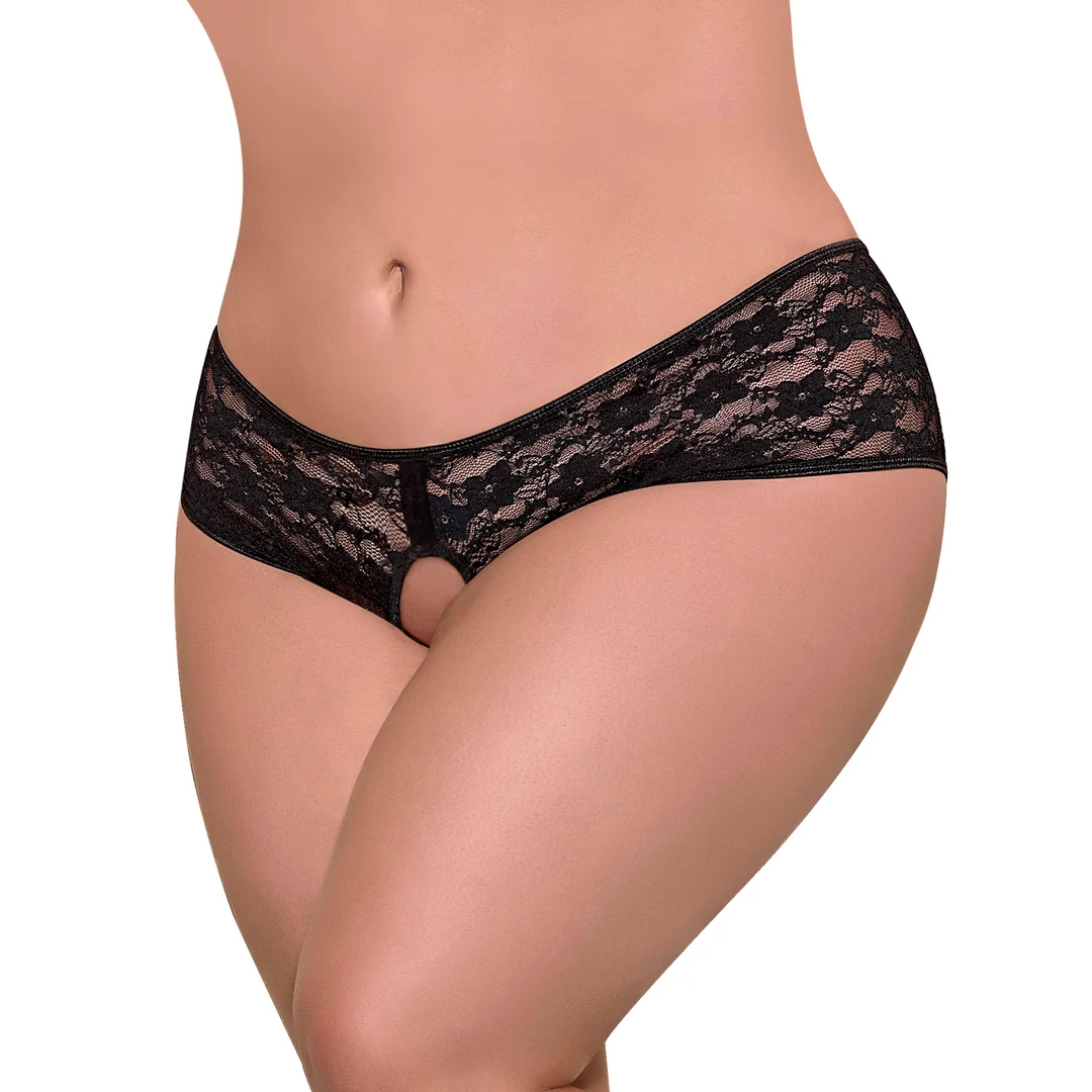 Offener Spitzenslip mit geteilter Rückseite für einen verführerischen Look – Magic Silk – Bild 2