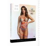 Bodystocking mit offenem Schritt, Riemchendetails und Tie Dye Look für Partys – Le Desir