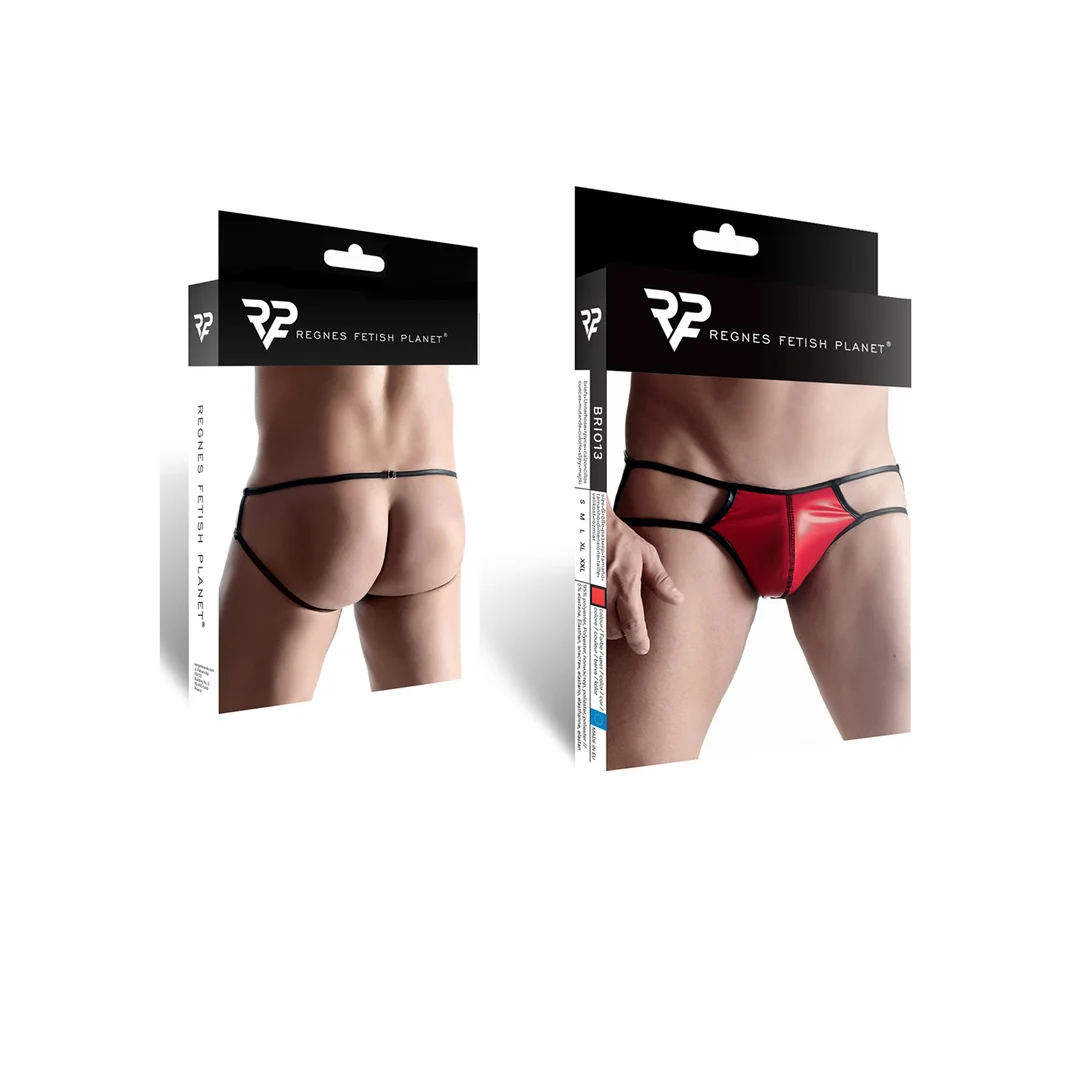 BRI013RED-S-2 Herren Jockstrap in Wetlook mit Big Boss Effekt für ein markanteres Profil – LIN – Bild 1