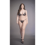 Kurviges Dessous Set aus Spitze und Samt mit verführerischer Passform in großen Größen, LIN – Bild 6