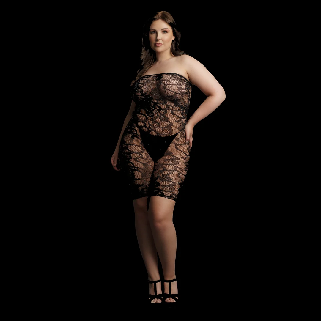 Glitzerndes Party Outfit aus Spitze mit festlichem Glanz für kurvige Lingerie – LIN – Bild 4