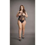 Body für kurvige Figuren mit kontrastierendem Netz für einen sinnlichen Look – SexyPlus – Bild 6