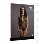 Bodystocking für kurvige Figuren mit hohem Spitzenkragen und offenem Schritt – LIN – Bild 7