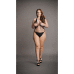 Body aus Spitze für kurvige Formen mit Neckholder und Riemchendetails – LIN – Bild 6