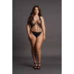 Body aus Spitze für kurvige Formen mit Neckholder und Riemchendetails – LIN – Bild 4