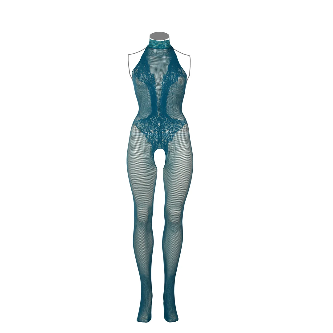 Bodystocking aus Netzspitze mit offenem Schritt für einen verführerischen Look bei kurvigen Figuren – LIN – Bild 6
