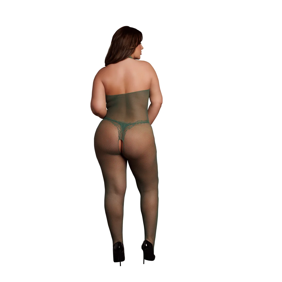Bodystocking aus Netzspitze mit offenem Schritt für einen verführerischen Look bei kurvigen Figuren – LIN – Bild 15