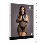Sexy Netzminikleid mit offenen Cups, Choker und V Ausschnitt für kurvige Ausstrahlung - Le Desir