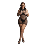 Sexy Netzminikleid mit offenen Cups, Choker und V Ausschnitt für kurvige Ausstrahlung - Le Desir – Bild 4