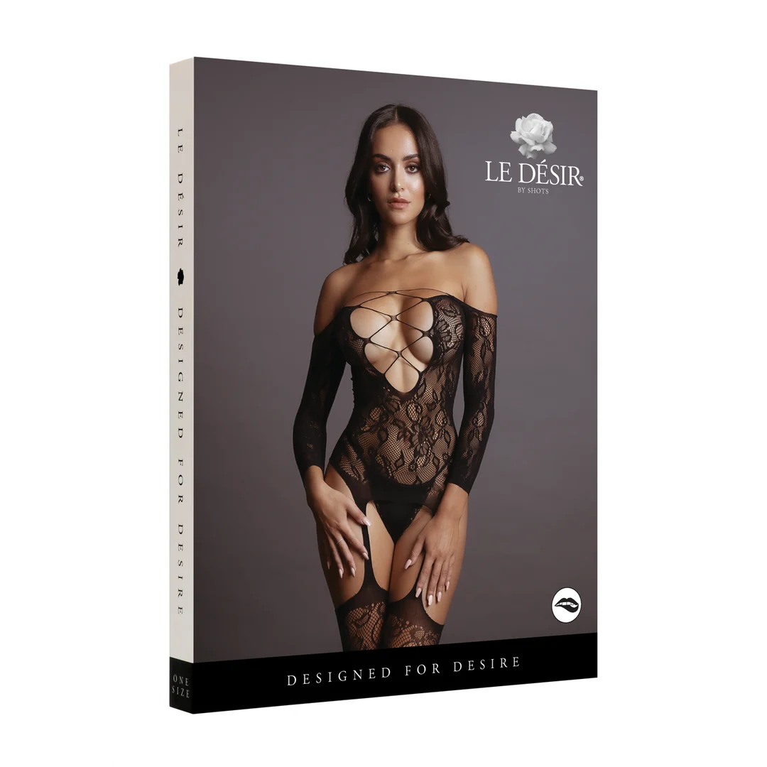Bodystocking aus Spitze in großen Größen mit gekreuztem Ausschnitt für kurvige Silhouetten | LIN – Bild 7