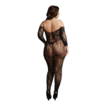 Bodystocking aus Spitze mit langen Ärmeln und offenem Schritt für kurvige Silhouetten | LIN – Bild 15