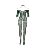 Bodystocking aus Spitze mit langen Ärmeln und offenem Schritt für kurvige Silhouetten | LIN – Bild 4