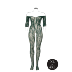 Bodystocking aus Spitze mit langen Ärmeln und offenem Schritt für kurvige Silhouetten | LIN – Bild 6