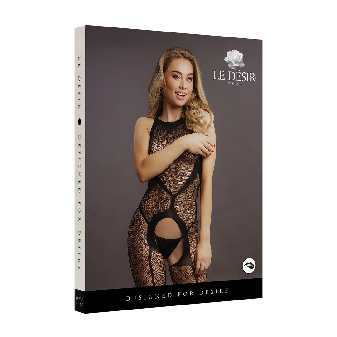 Leoparden Bodystocking ohne Schritt mit offenem Rücken für kurvige Figuren – SexyPlus – Bild 7