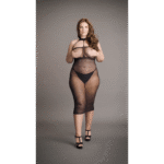 Sexy Kleid in Übergröße mit hohem Neckholder aus Netzstoff für kurvige Looks – LIN – Bild 6