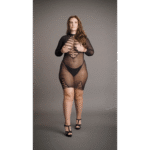 Netzkleid mit langen Ärmeln und aufregendem Ausschnitt für kurvige Figuren – SexyPlus – Bild 6