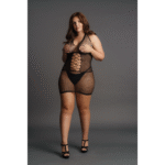 Curvy Netz Halterkleid mit tiefem Ausschnitt für sinnliche Kurven, SexyPlus – Bild 4