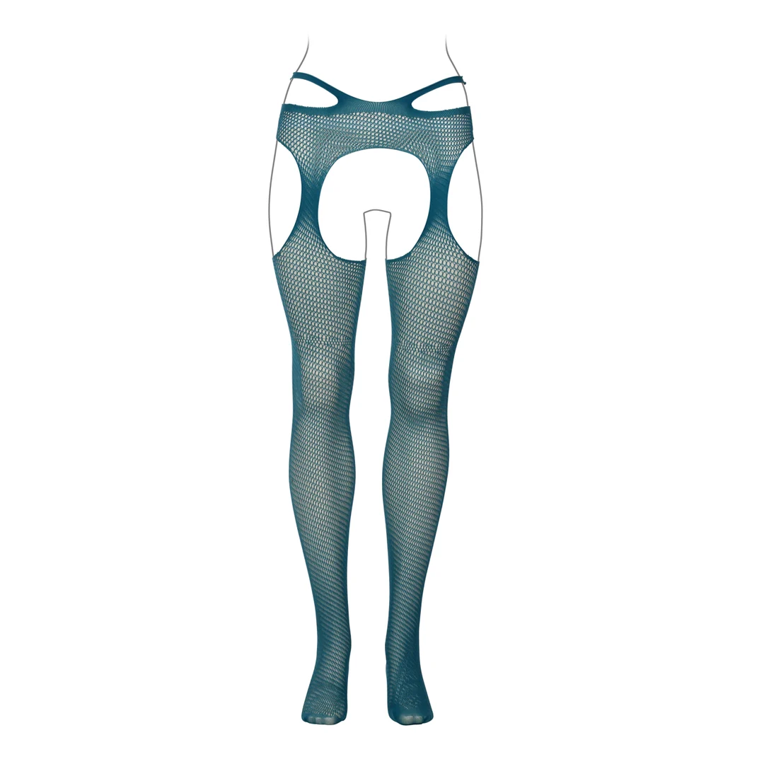 Strumpfhose mit offenem Schritt und Strapsdetails an der Taille für sinnliche Looks mit Kurven – LIN – Bild 6