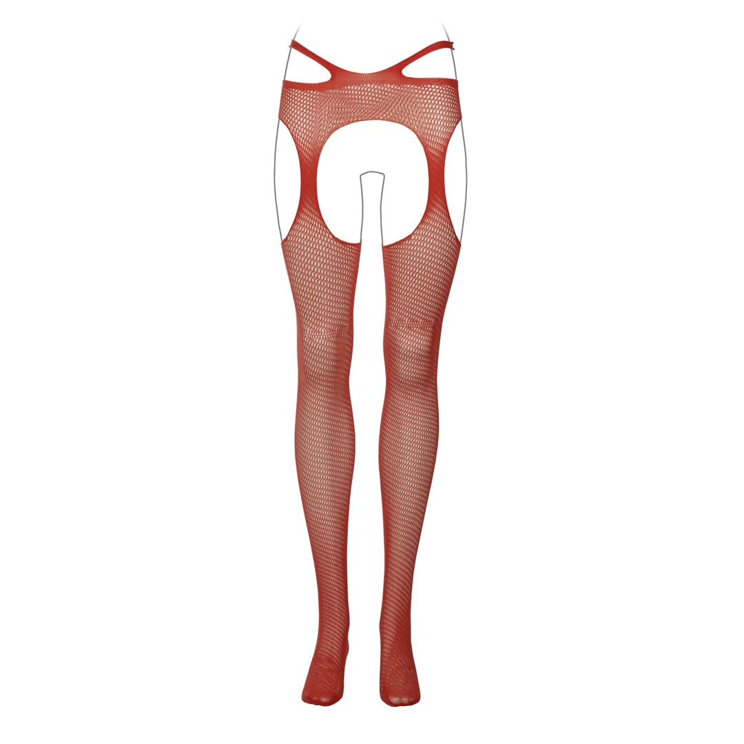 Strumpfhose mit offenem Schritt und Strapsdetails an der Taille für sinnliche Looks mit Kurven – LIN – Bild 24