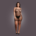 Babydoll aus Netz mit Spaghettiträgern für kurvige Verführung – OSX – Bild 4