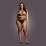 Sinnliches Lingerie Set mit Netz Crop Top und offenem Schritt für kurvige Körper – OSX – Bild 4