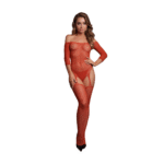 Glänzender Bodystocking mit Carmen Ausschnitt für einen verführerischen Look für kurvige Figuren, LIN – Bild 16