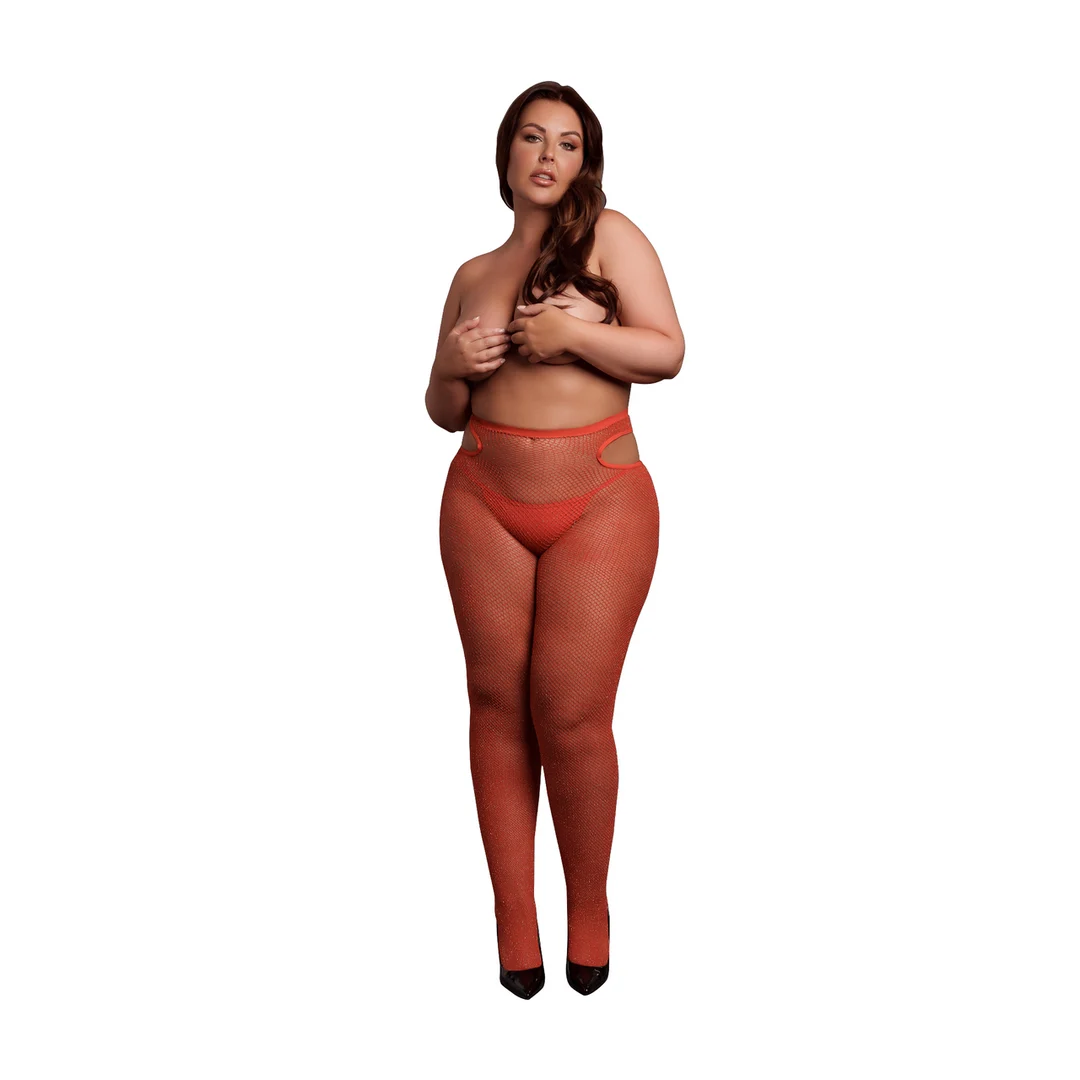 Funkelnder Cut out Slip mit goldenem Glitzer für einen sexy kurvigen Look – LIN – Bild 8