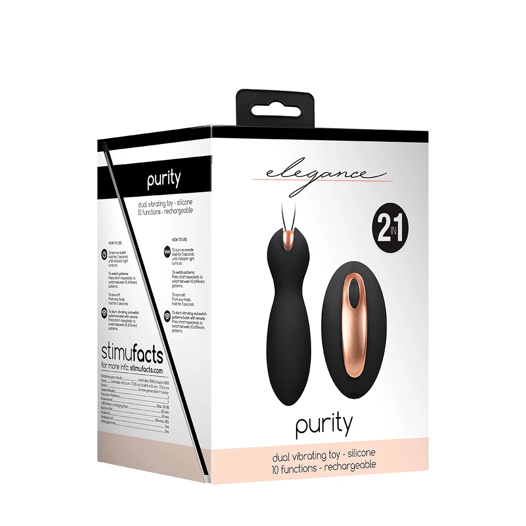 ELE017BLK-2 Purity Dual Vibrating Toy – Bild 1