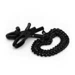 Crushious schwarze Brustwarzenklemmen mit Verbindungskette – Bild 2