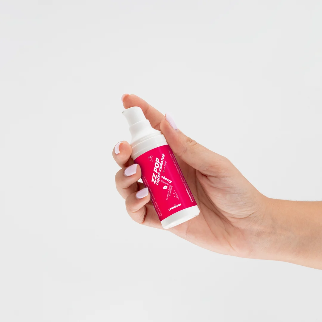 Crushious ZZ Pop Flüssiger Vibrator zum Küssen, Kirsche, 30 ml – Bild 3