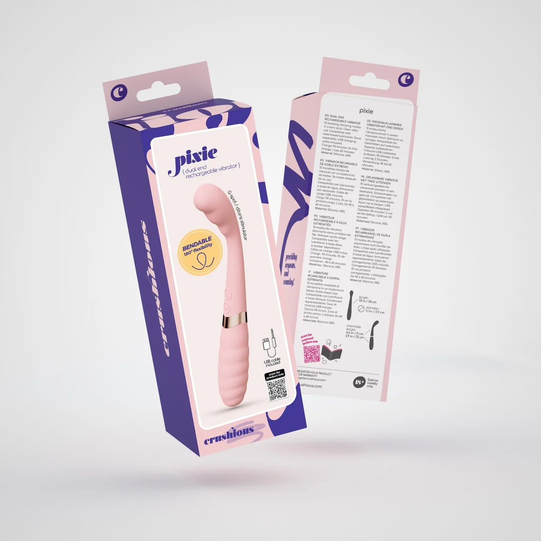 EX22614-2 Crushious Pixie flexibler Dual Vibrator in Rosa – Bild 1