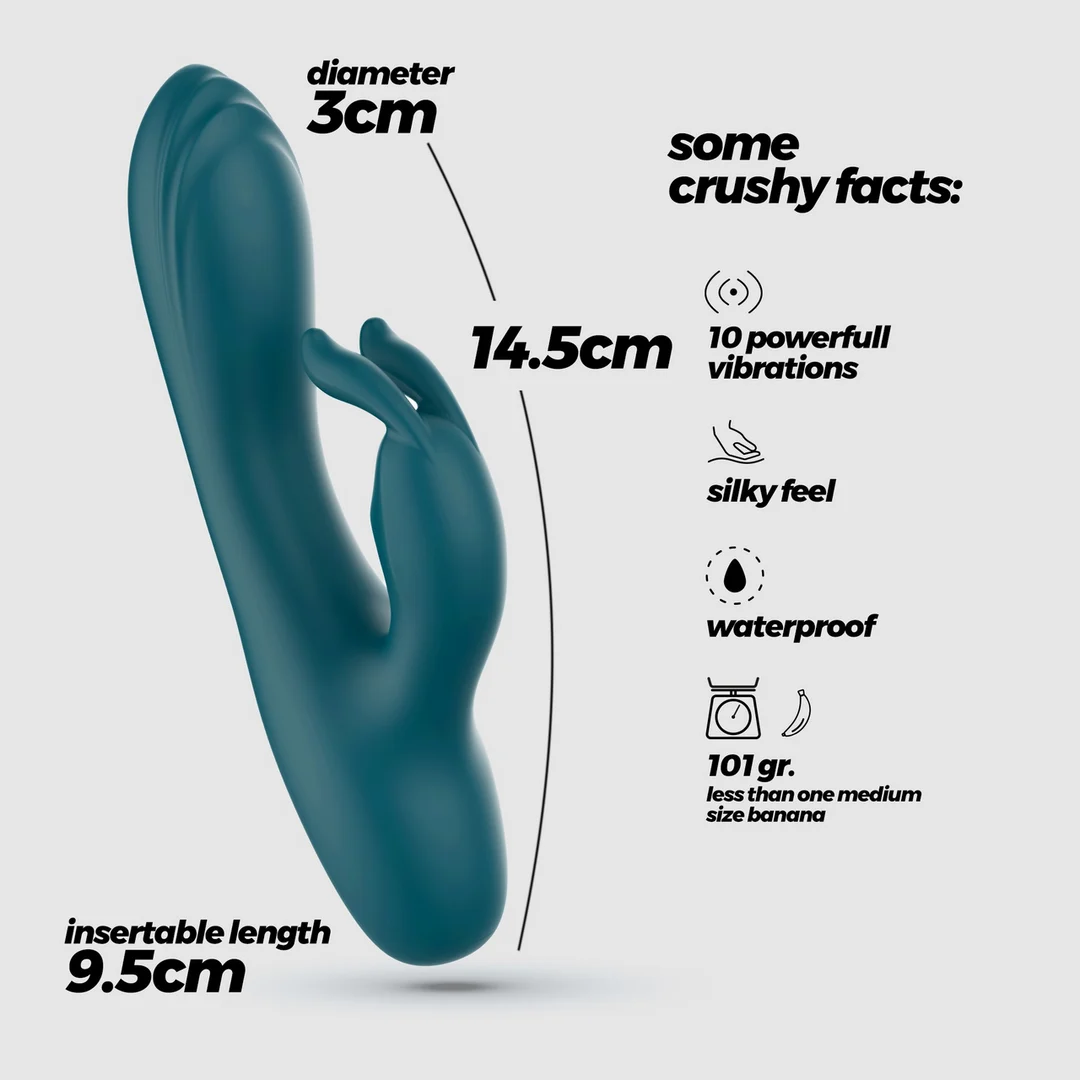 Crushious Lola Mini Kaninchenvibrator Smaragd – Bild 6