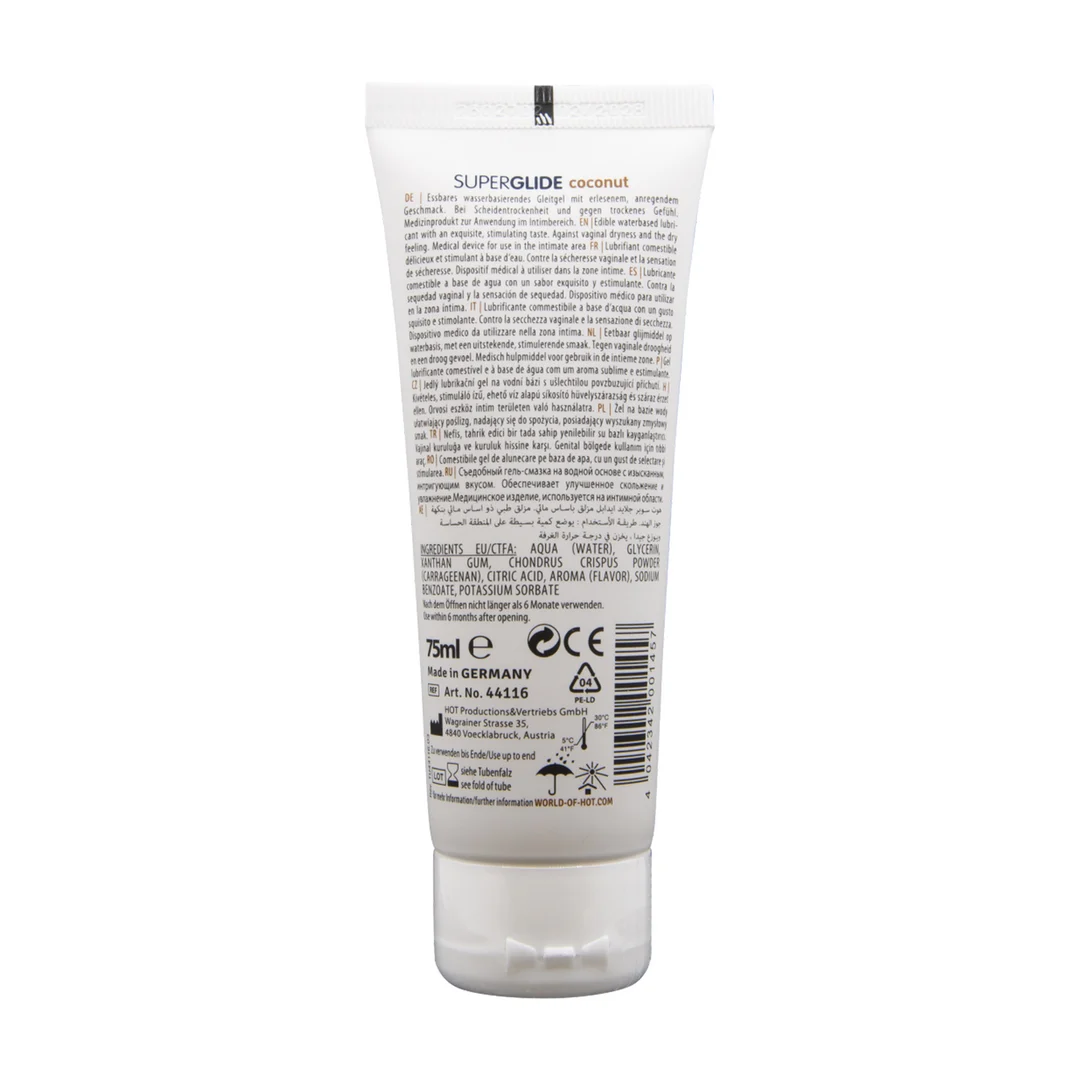 H-44116-5 Gleitmittel auf Wasserbasis – 100 % essbares Gleitgel – ohne Geschmack – 75 ml – HOT – Bild 1