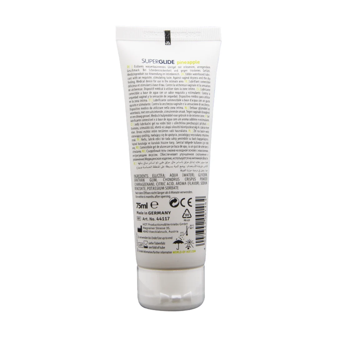 H-44117-5 Gleitmittel mit Geschmack – essbares Gleitmittel auf Wasserbasis – Ananas – 75 ml – HOT Superglide – Bild 1