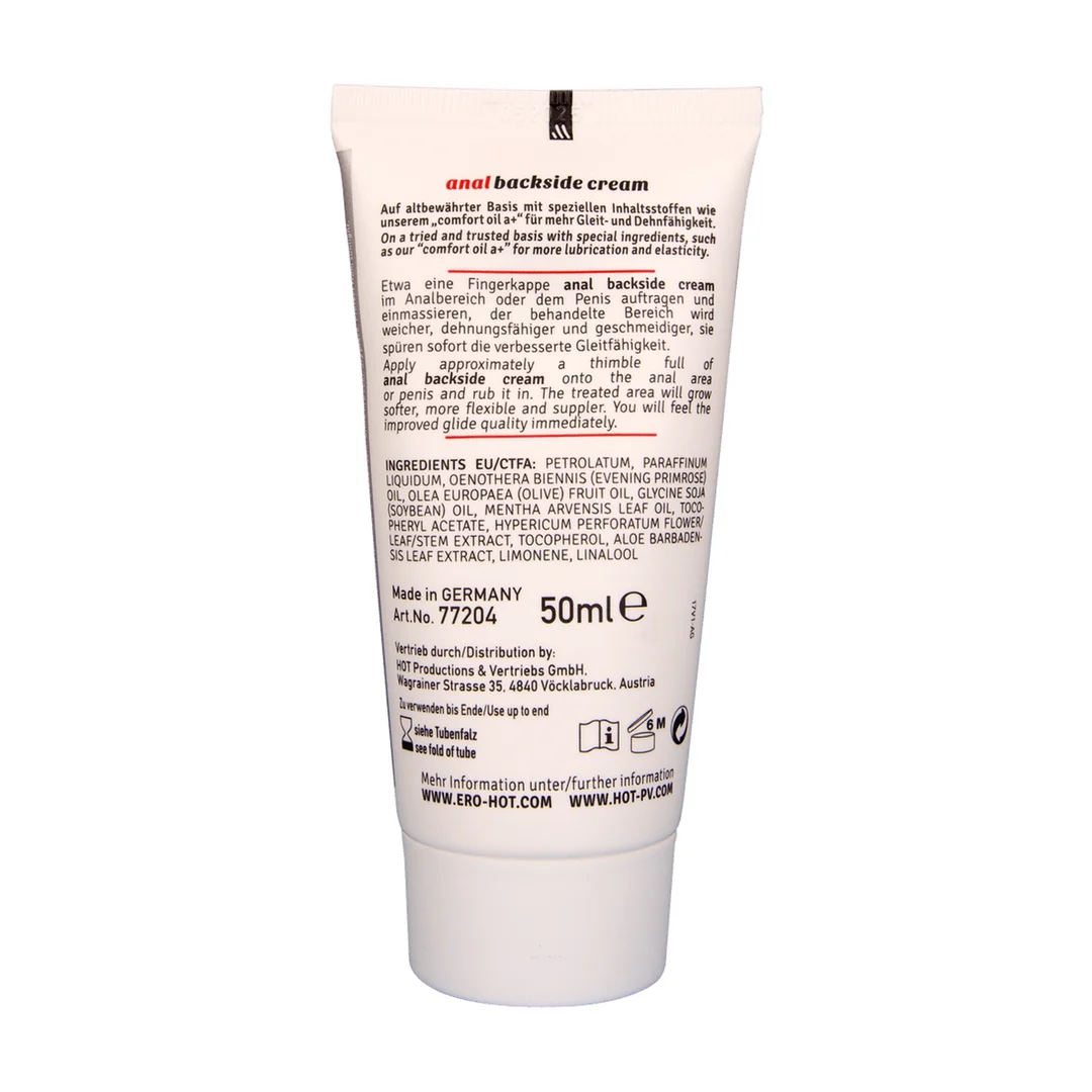 H-77204-5 Stimulierende Creme für Analsex, 2 fl oz / 50 ml, Achterkant, ero by HOT – Bild 1