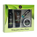 Hemp Seed Mini Mania Reiseset – 4 teiliges Hautpflegeset im Miniformat – Duft nach Guave und Brombeere