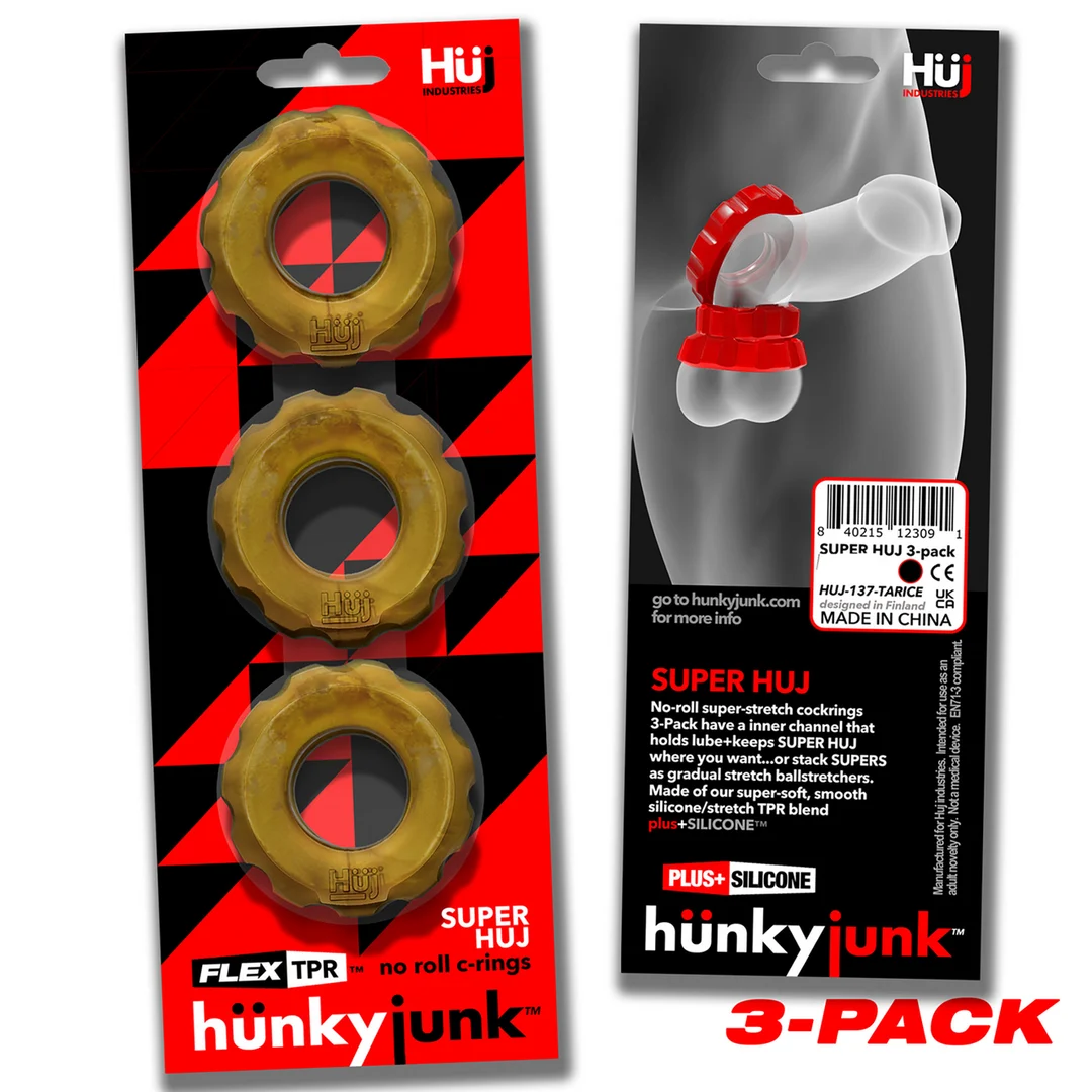 HUJ-137-BRZ-2 Hunkyjunk Super Huj Cockringe, 3 Stück – Bild 1